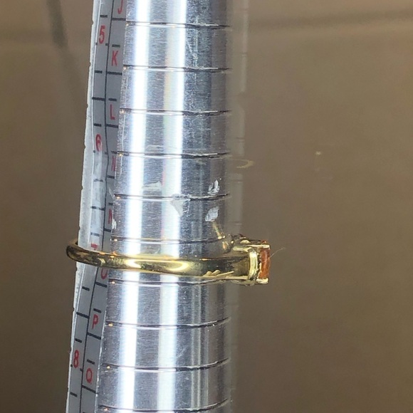 CITRINE and MARCASITE Vermeil Single Band Ring Sz 7 - Picture 13 of 17